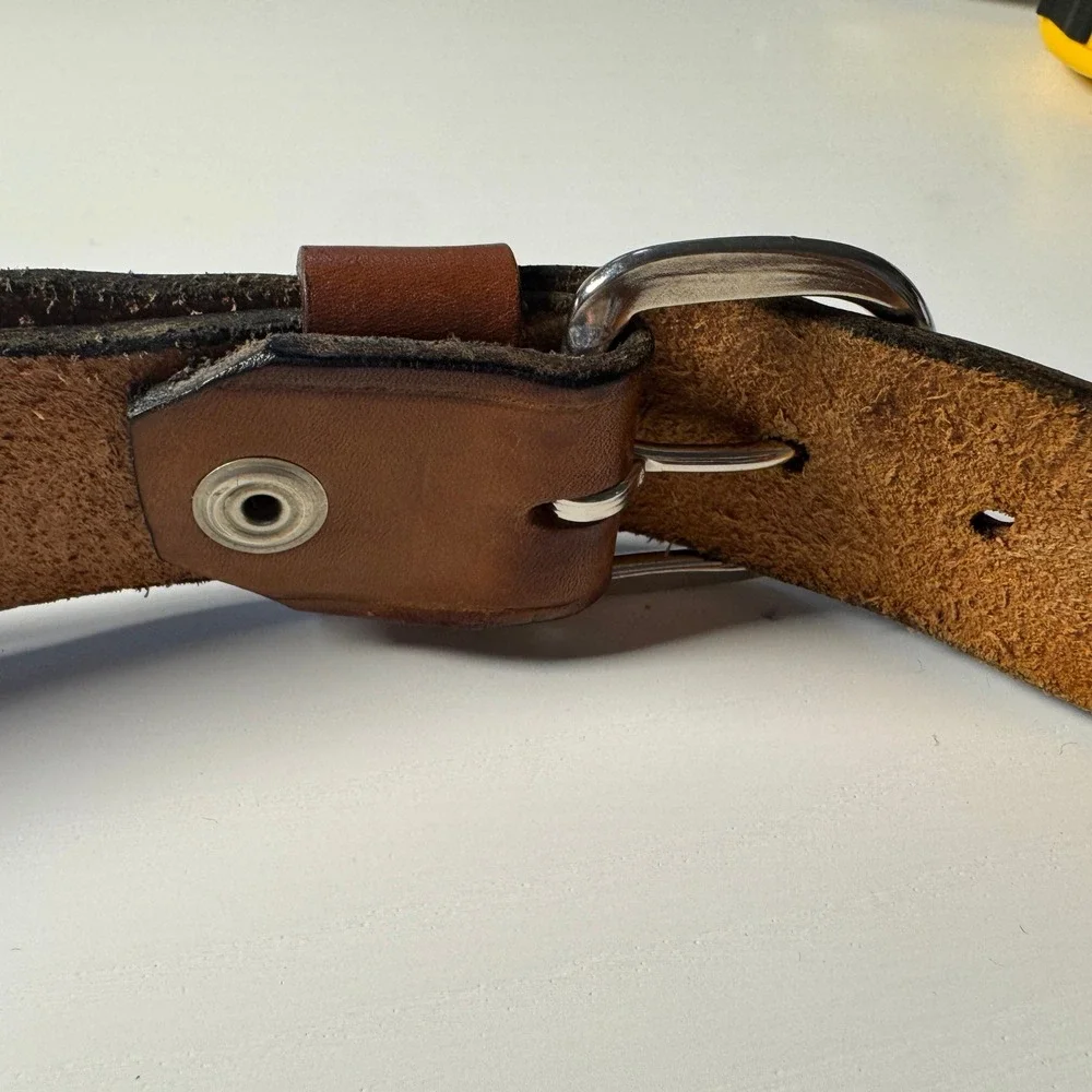 Vtg Trashed Brown Tooled Leather Belt A I Dad Eagle Stars Western 34 Bird Animal